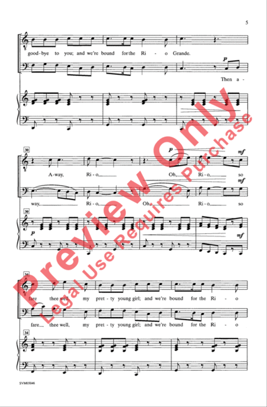 Bound for the Rio Grande Bound for the Rio Grande Men's Choir scores gallery preview page 5
