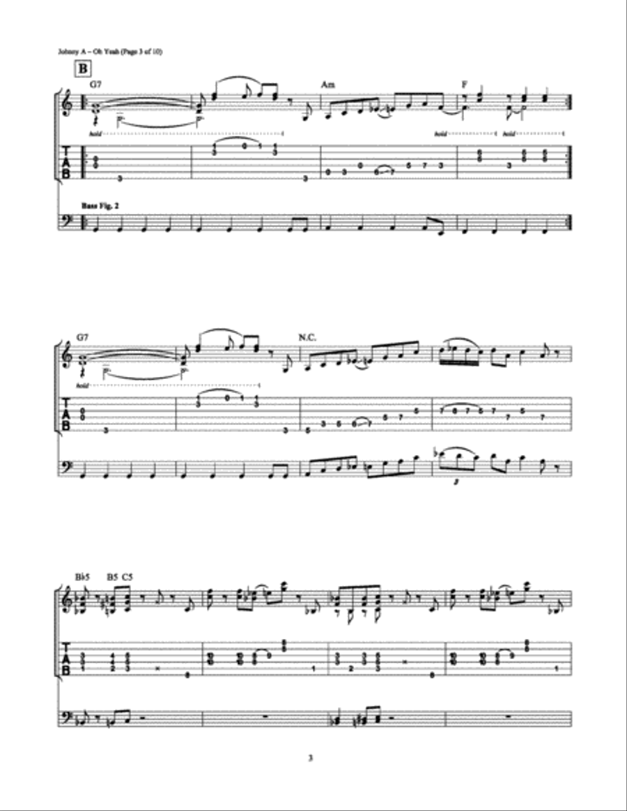 Oh Yeah Oh Yeah Electric Guitar scores gallery preview page 3