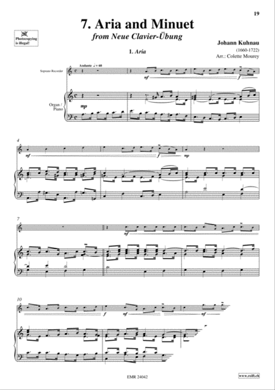 40 Greatest Baroque Hits Volume 1 Soprano Recorder scores gallery preview page 9