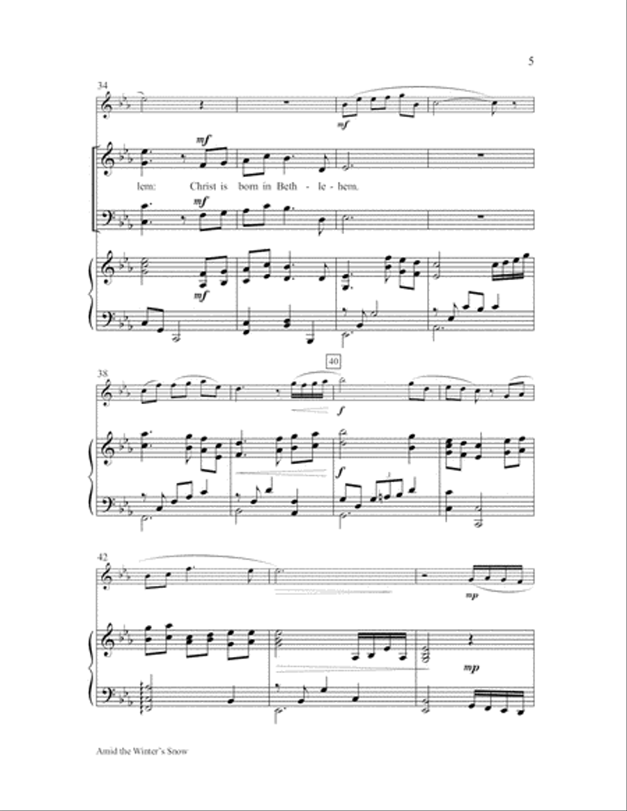 Amid the Winter's Snow Amid the Winter's Snow Choir scores gallery preview page 5