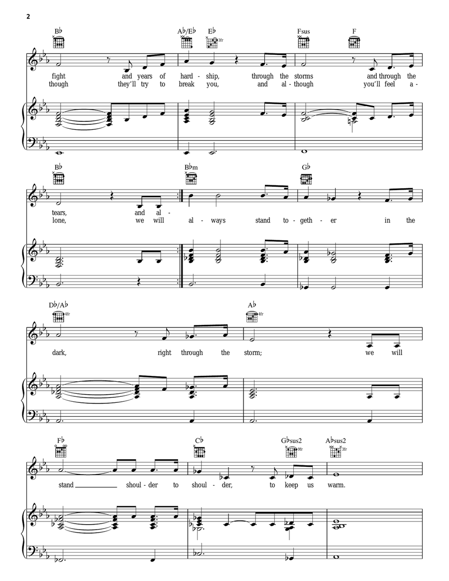 The Stars Look Down Piano, Vocal, Guitar scores gallery preview page 2