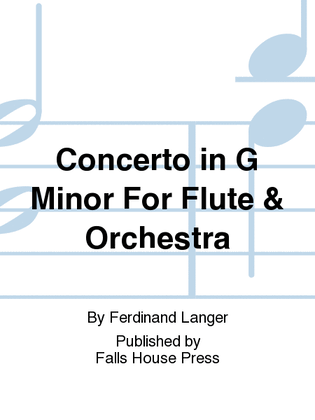 Book cover for Concerto in G Minor For Flute & Orchestra