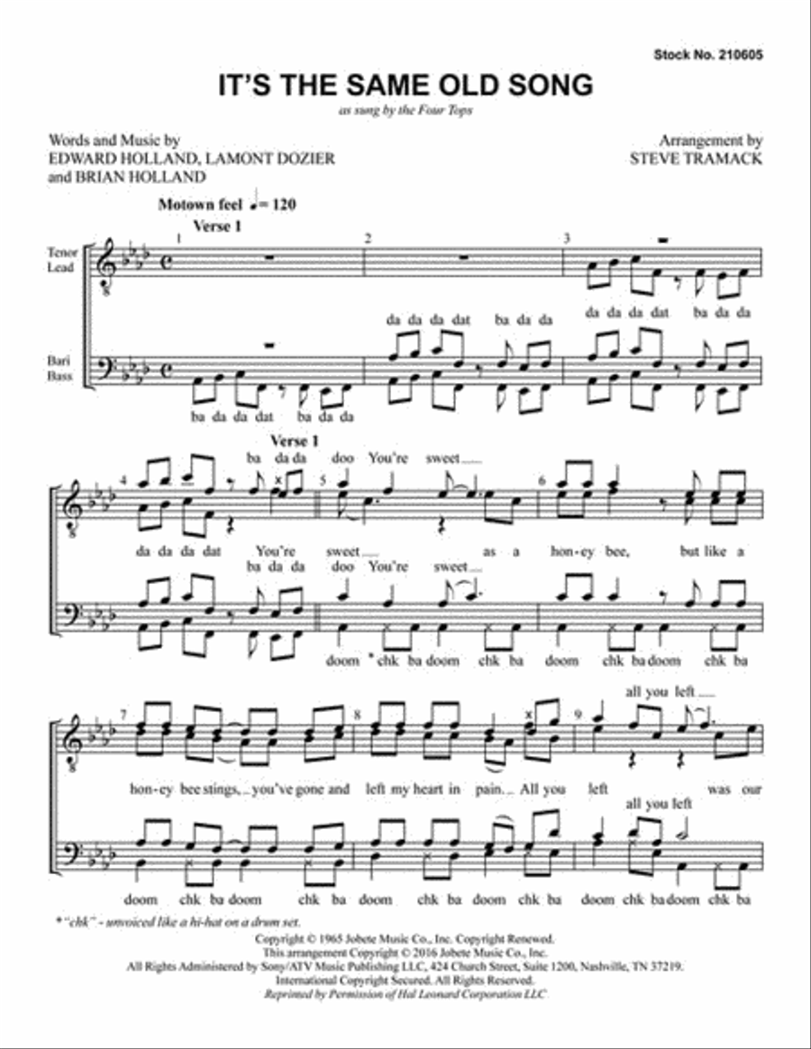 It's the Same Old Song TTBB scores gallery preview page 2