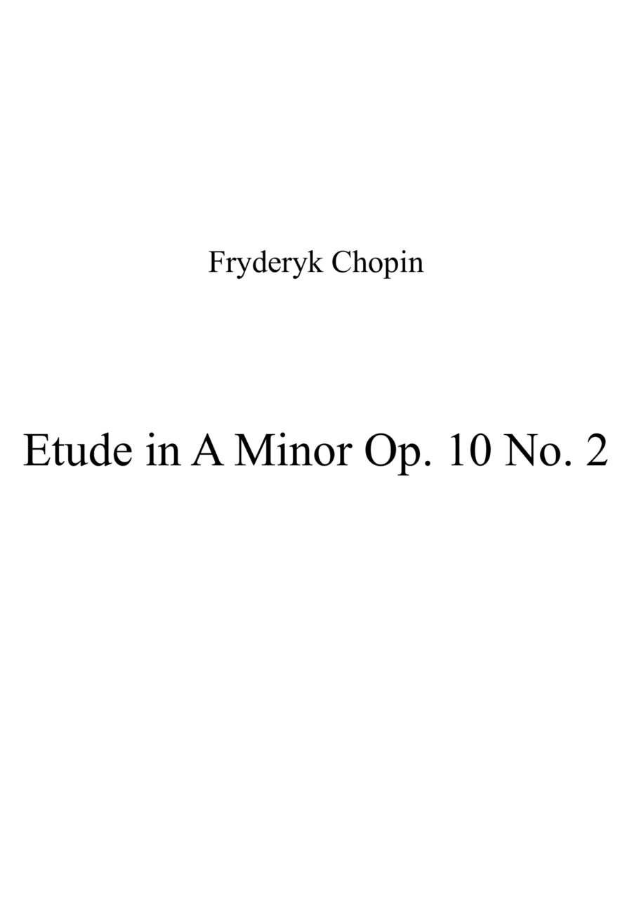 Etude in A Minor Op. 10 No. 2 Piano Method scores gallery preview page 1