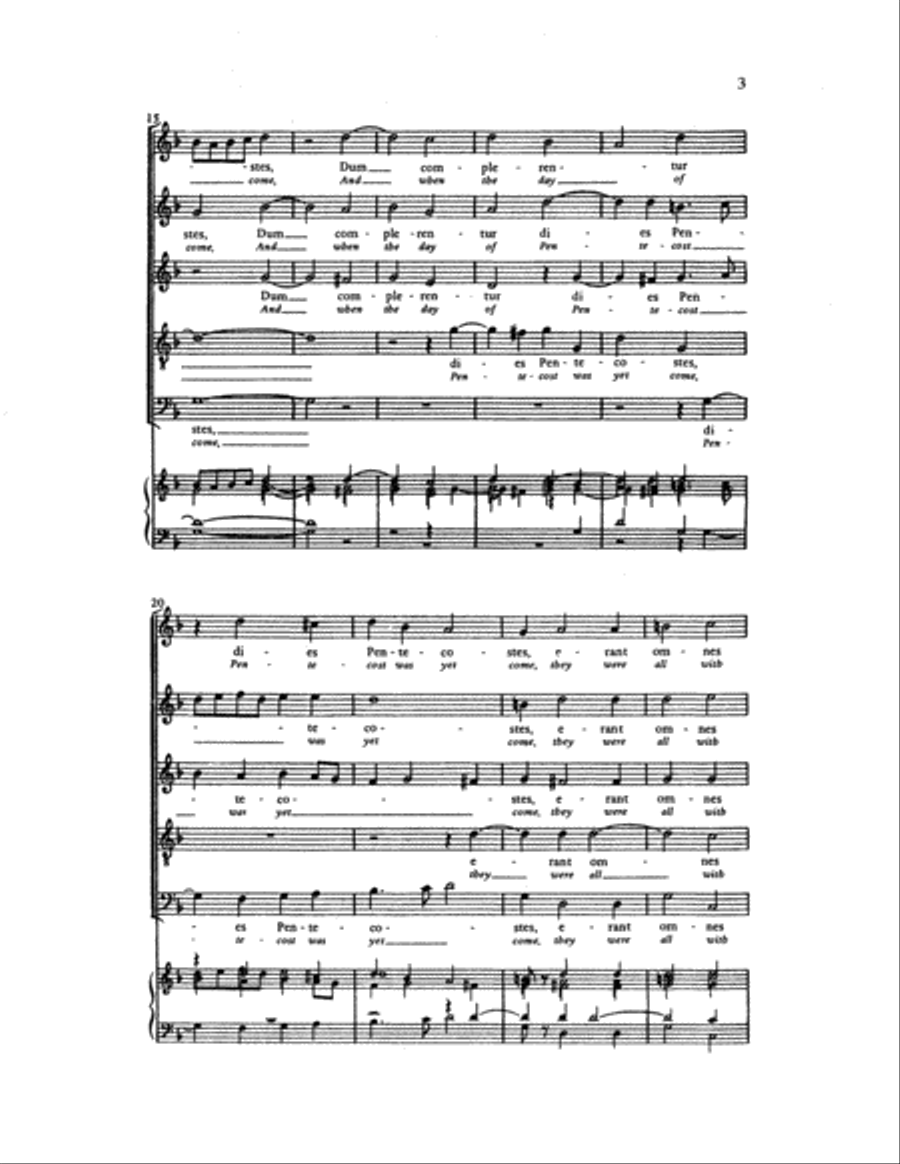 Dum Complerentur (And When the Day of Pentecost) SSATB scores gallery preview page 4