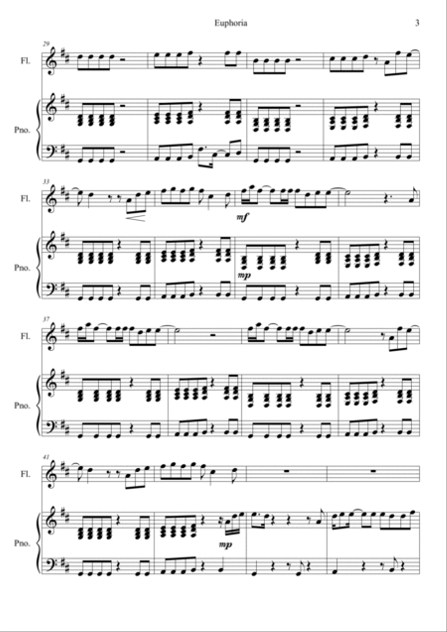 Euphoria Flute Solo scores gallery preview page 3