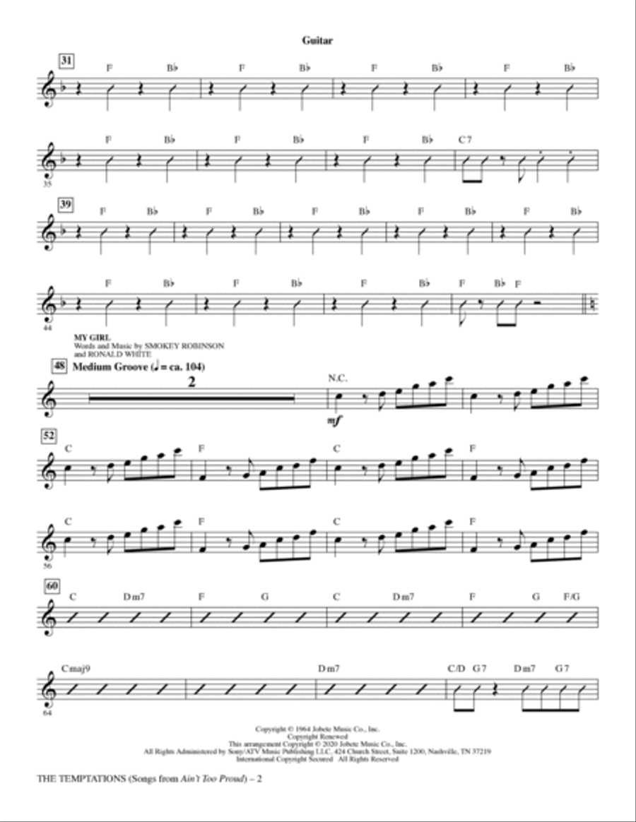 The Temptations (Songs from Ain't Too Proud) (arr. Mark Brymer) - Guitar Choir scores gallery preview page 2