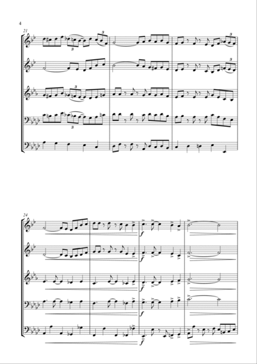 Battle Hymn of the Republic - a Jazz Arrangement - for Brass Quartet Brass Quartet scores gallery preview page 6