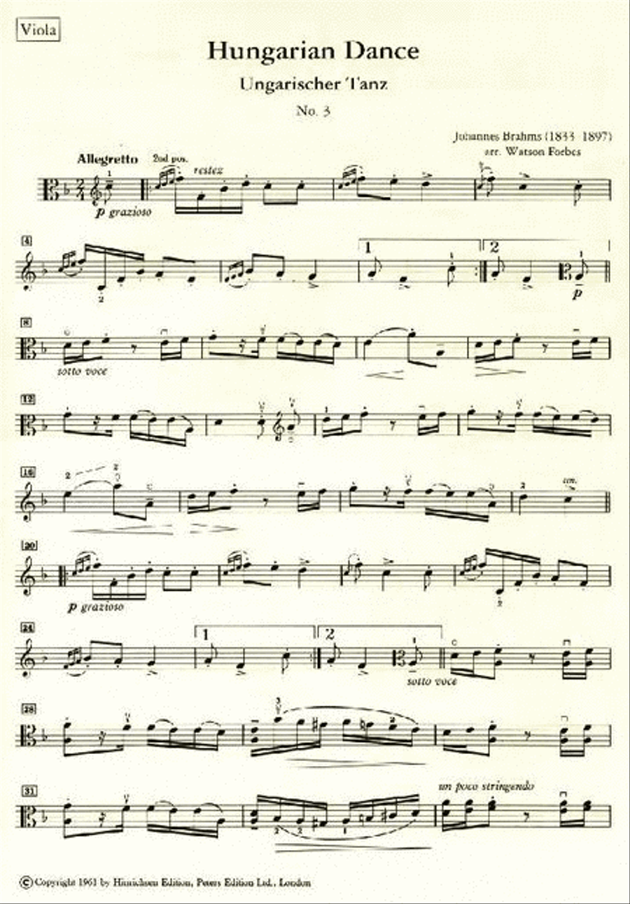2 Hungarian Dances (Arranged for Viola and Piano) Piano Accompaniment scores gallery preview page 2