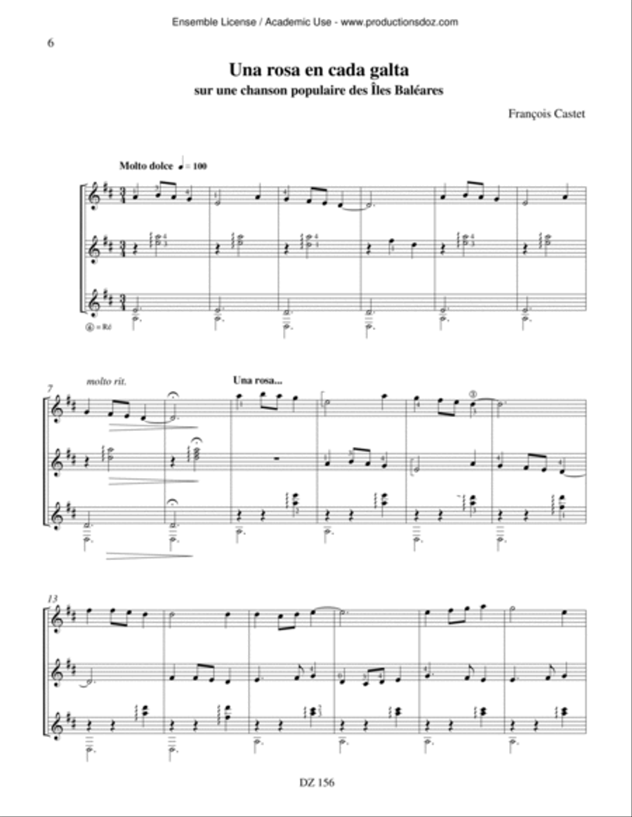 Pour jouer à trois Guitar Ensemble scores gallery preview page 6