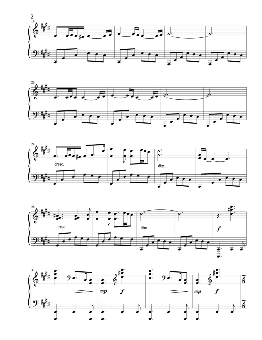 Nocturne in C-Sharp Minor Piano Solo scores gallery preview page 2