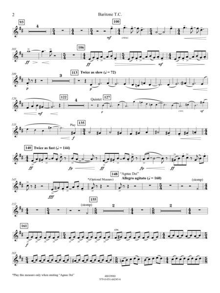 Suite from Mass (arr. Michael Sweeney) - Baritone T.C.