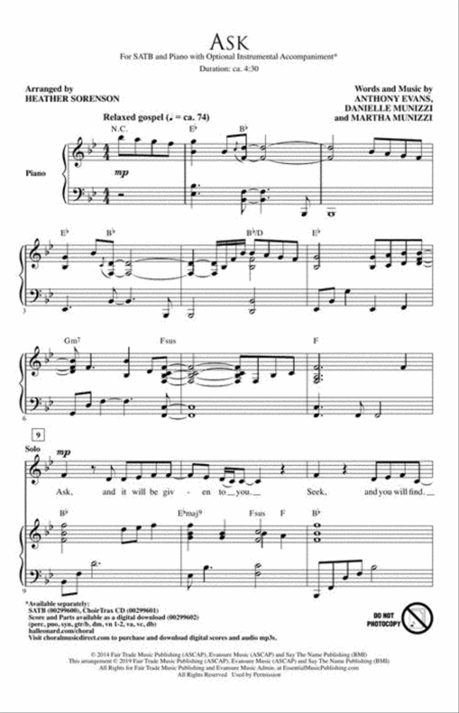 Ask 4-Part scores gallery preview page 3
