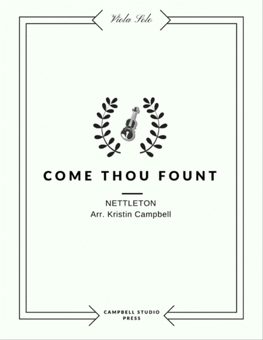 Book cover for Come Thou Fount of Every Blessing - Viola Solo