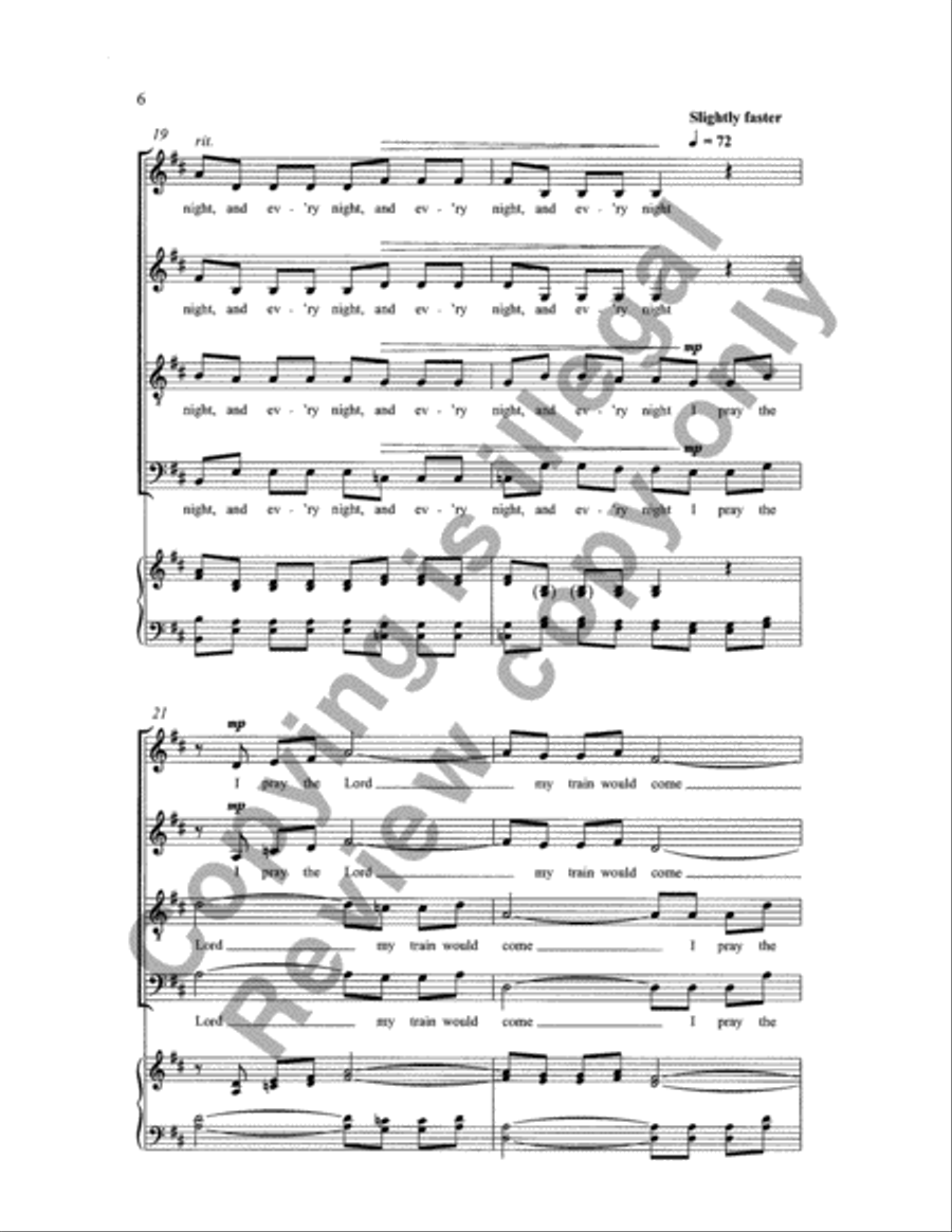 Every Night (When the Sun Goes Down) 4-Part scores gallery preview page 5