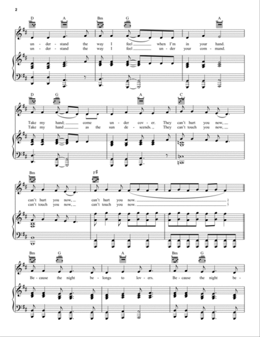 Because The Night Piano, Vocal, Guitar scores gallery preview page 2