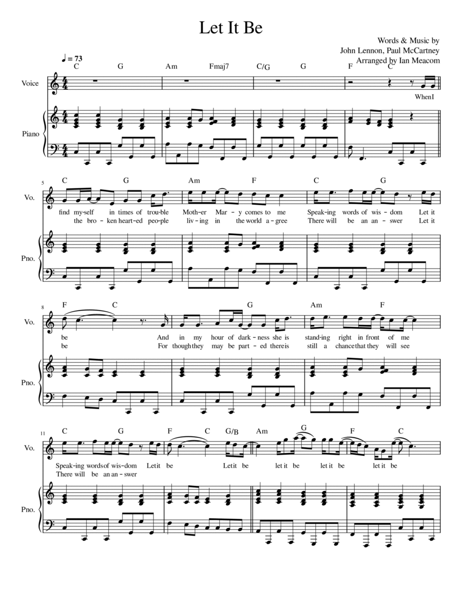 Let It Be Voice scores gallery preview page 1