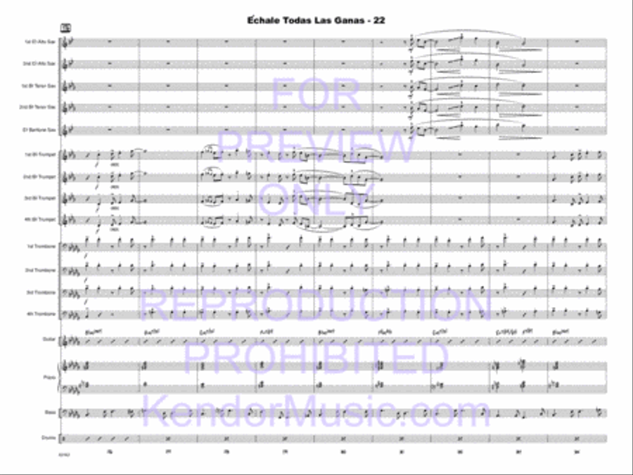 Echale Todas Las Ganas (Give It All You Got) Jazz Ensemble scores gallery preview page 52