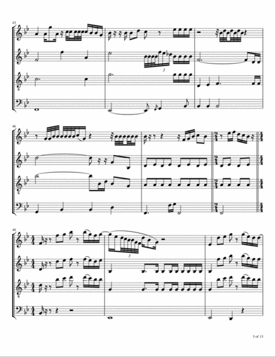 Purple Rain Woodwind Quartet scores gallery preview page 6