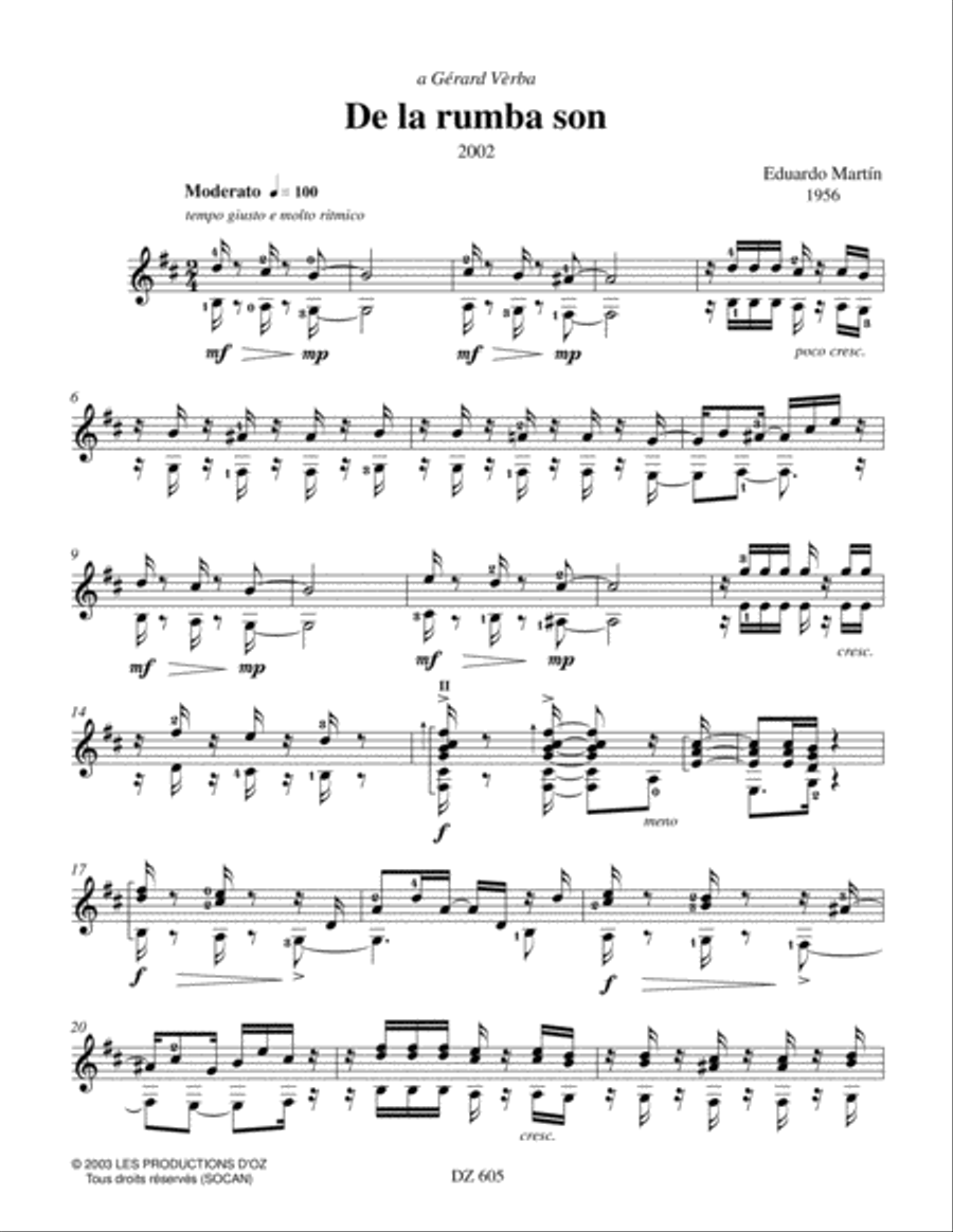 De la rumba son Classical Guitar scores gallery preview page 3