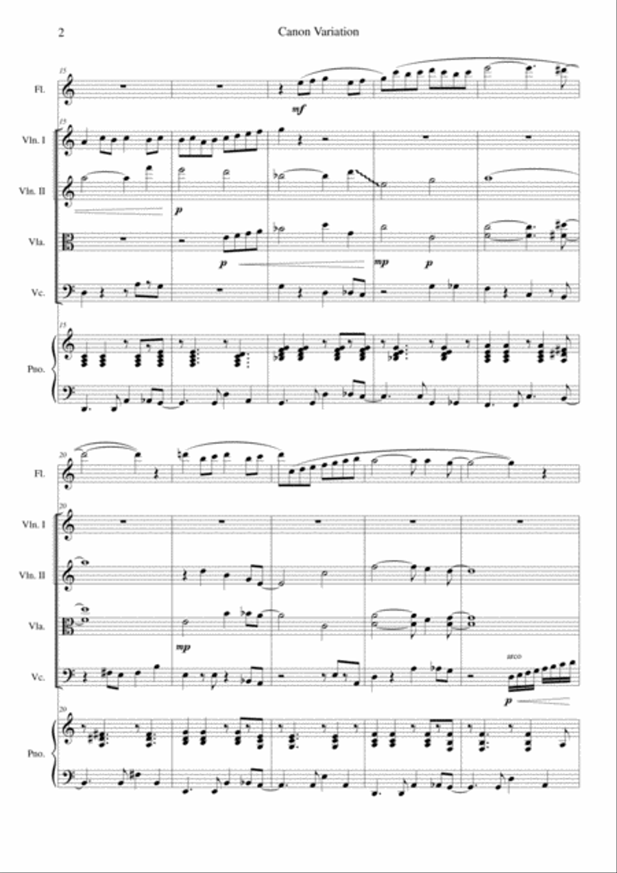 Canon Variation (Jazz Version) Orchestra scores gallery preview page 2