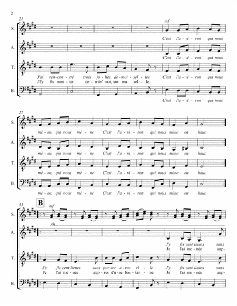 C'EST L'AVIRON 4-Part scores gallery preview page 2