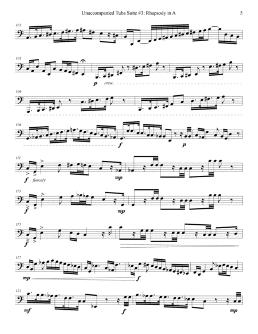 Unaccompanied Tuba Suite #3: Rhapsody in A Tuba scores gallery preview page 6