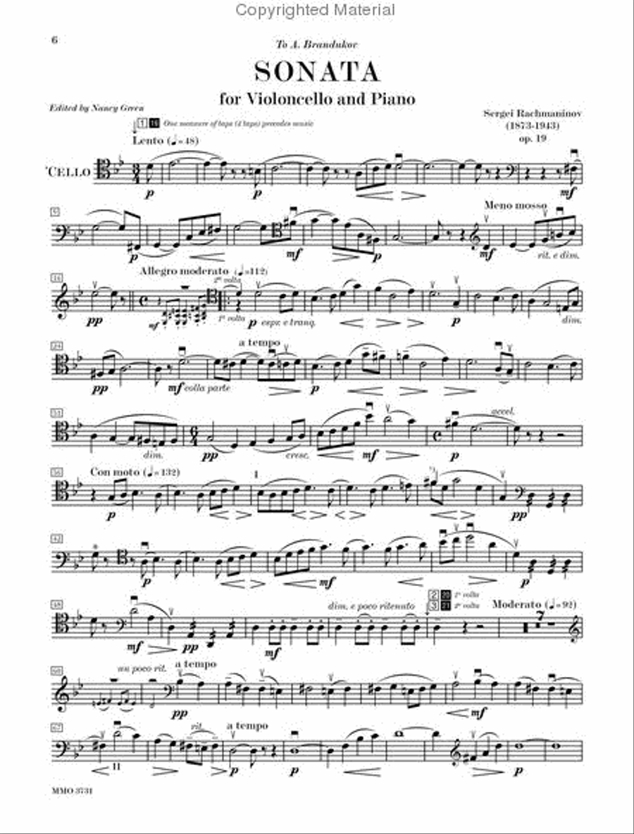 Rachmaninov - Sonata for Violoncello and Piano, Op. 19 Piano Accompaniment scores gallery preview page 2