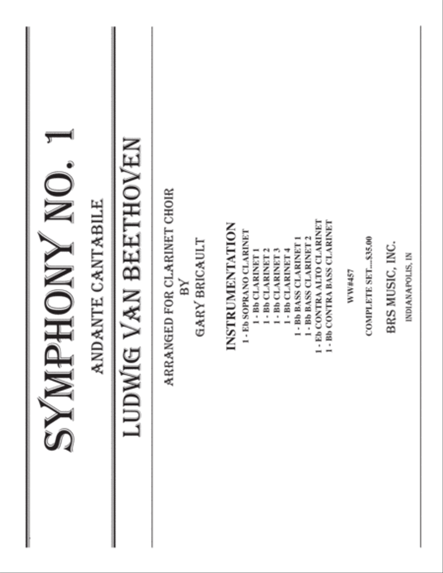 Symphony No. 1 Symphony No. 1 Clarinet Choir scores gallery preview page 1