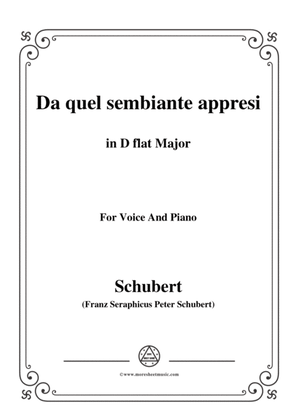 Schubert-Da quel sembiante appresi,in D flat Major,for Voice and Piano