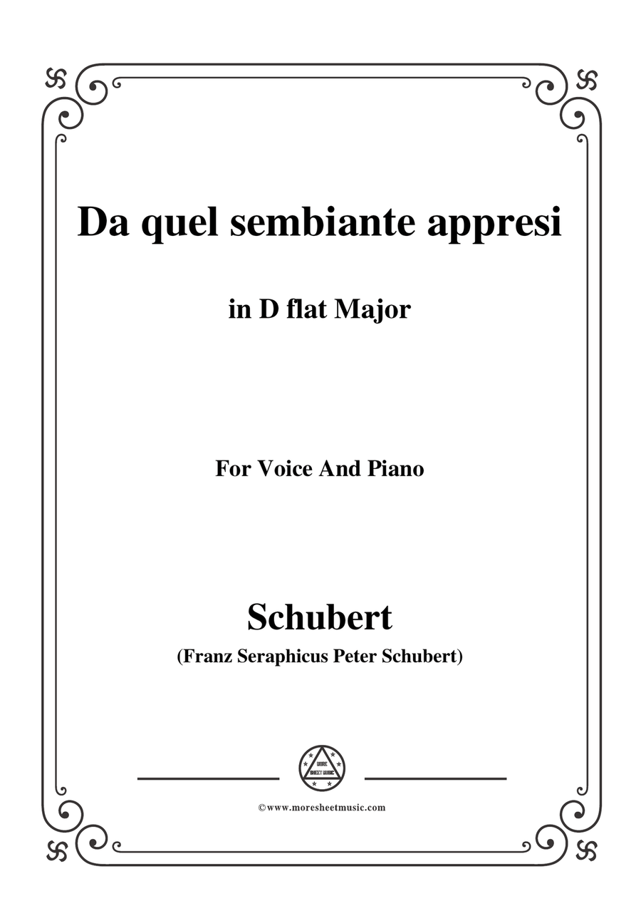 Schubert-Da quel sembiante appresi,in D flat Major,for Voice and Piano