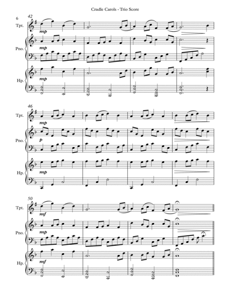 Cradle Carols, Trio for Bb Trumpet, Pedal Harp and Piano
