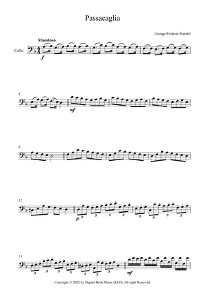 Book cover for Passacaglia - George Frideric Handel (Cello)