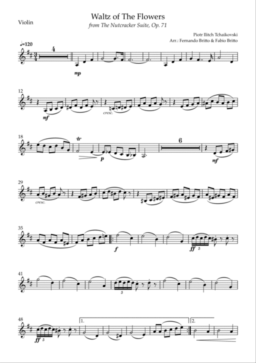 Waltz of The Flowers - from Nutcracker (P. I. Tchaikovsky) for String Trio String Trio scores gallery preview page 5