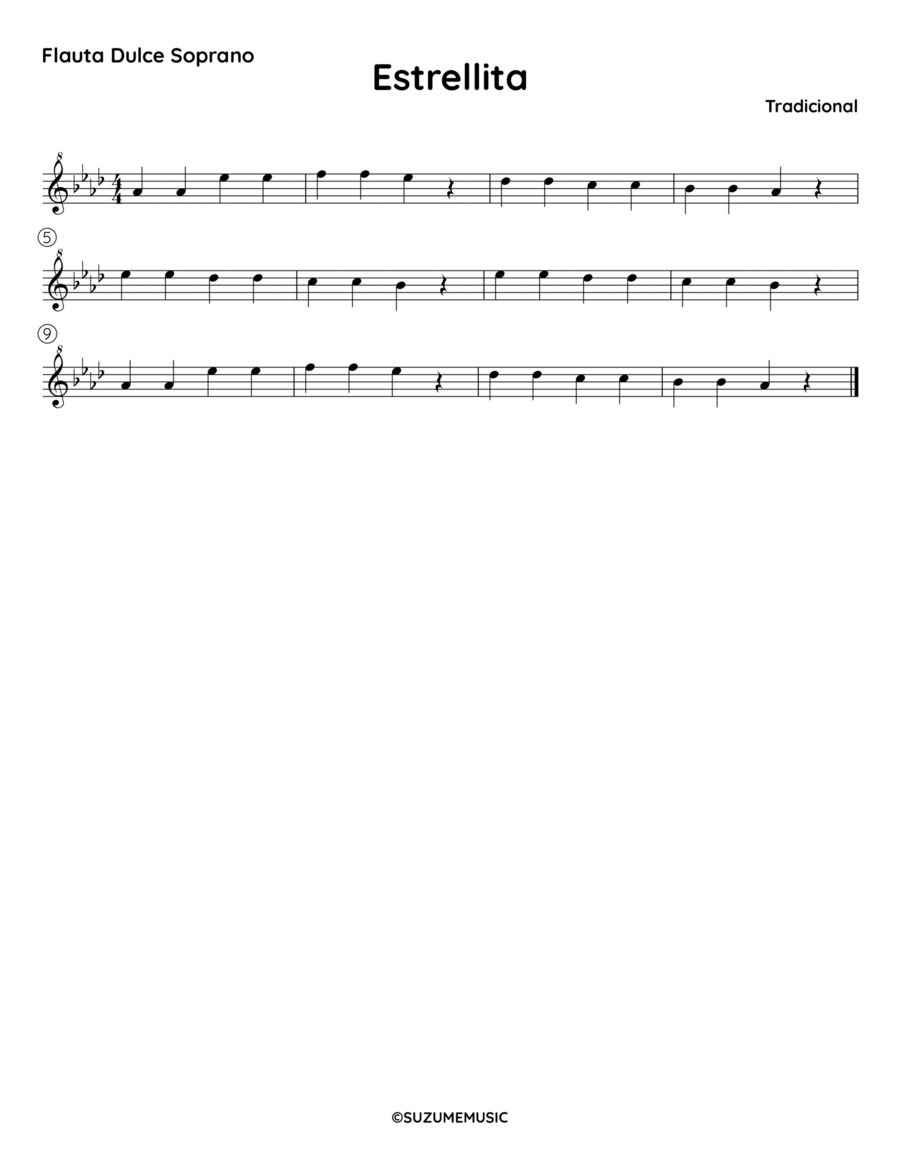 Estrellita - Ab Flute Solo scores gallery preview page 1