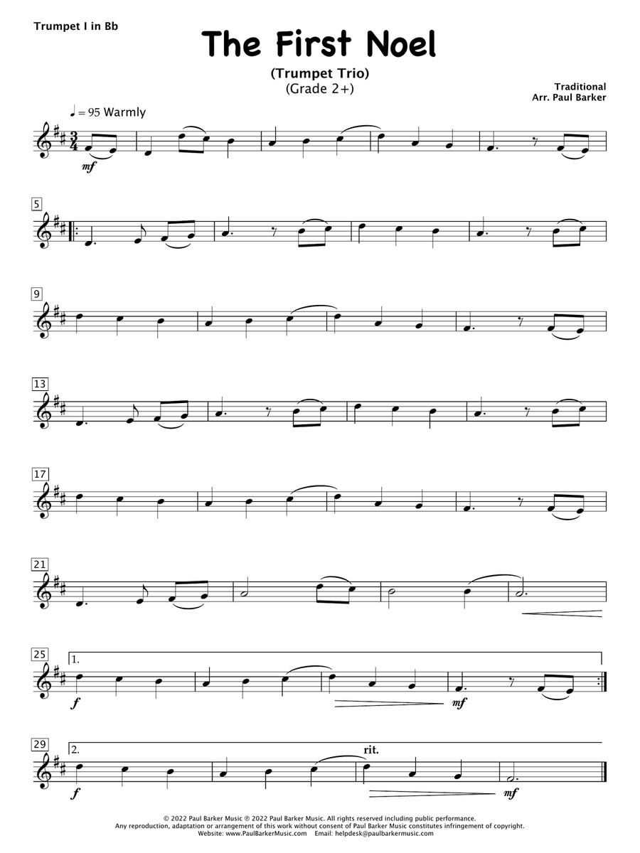 The First Noel (Trumpet Trio) Trumpet Trio scores gallery preview page 4