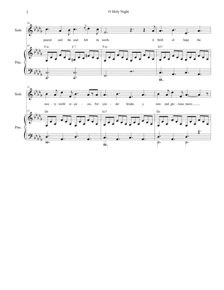 O Holy Night (for Solo & SATB - High/Medium Key) image number null