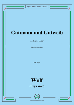 Book cover for Wolf-Gutmann und Gutweib,in B Major,IHW10 No.13