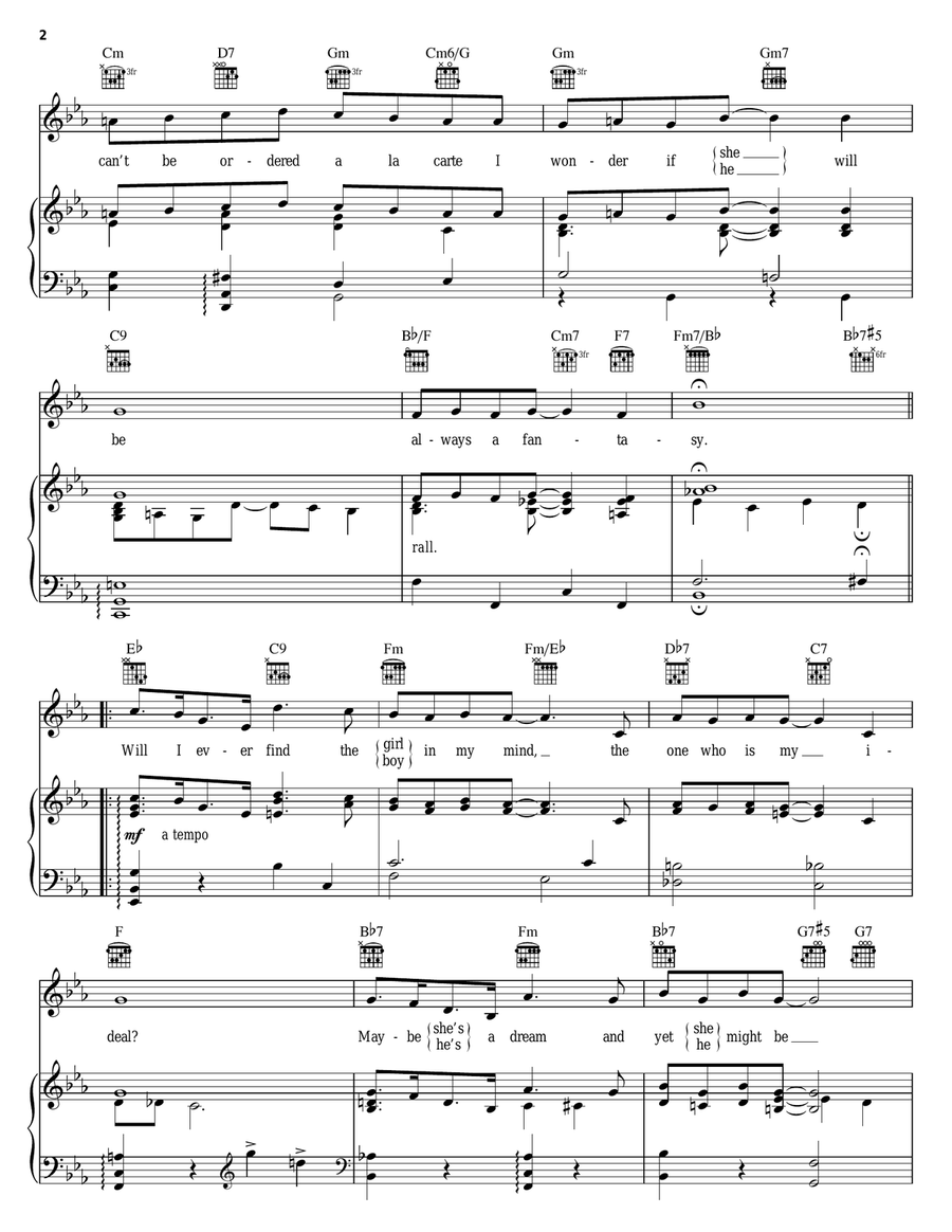 My Ideal Piano, Vocal, Guitar scores gallery preview page 2