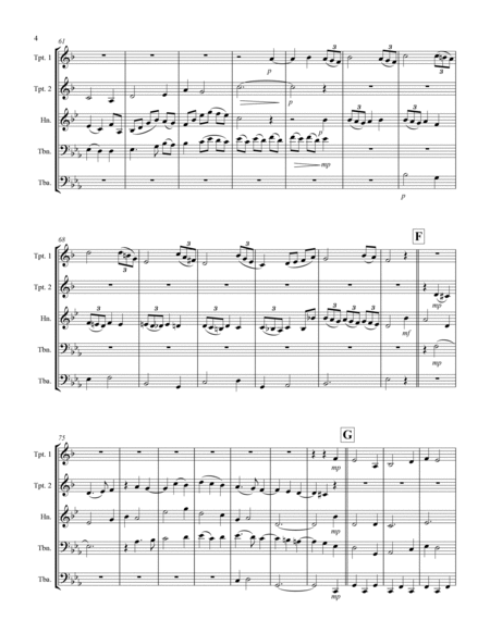 Holst - First Suite for Military Band in Eb (for Brass Quintet) image number null