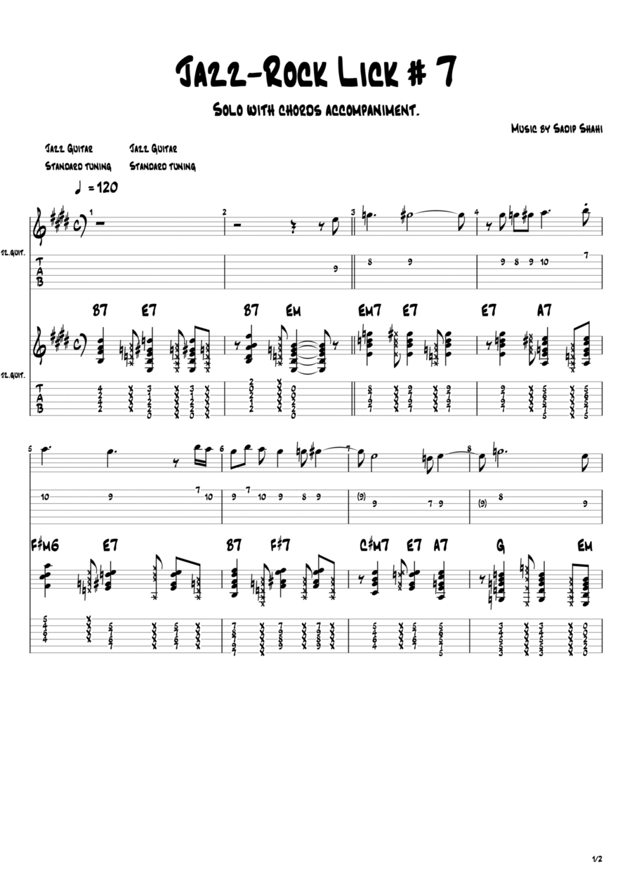 Jazz-Rock Lick # 7 Large Ensemble scores gallery preview page 1