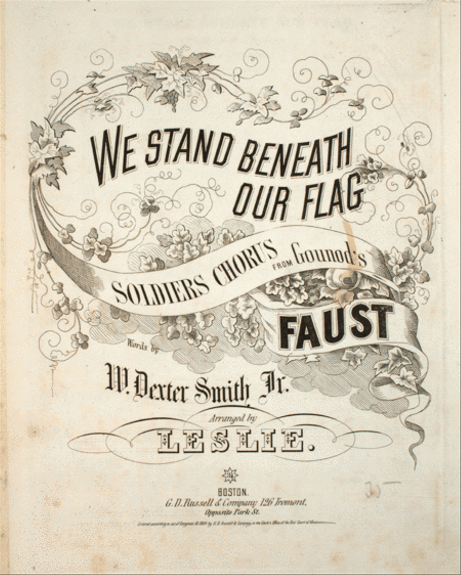 We Stand Beneath Our Flag. Soldiers Chorus 4-Part scores gallery preview page 1