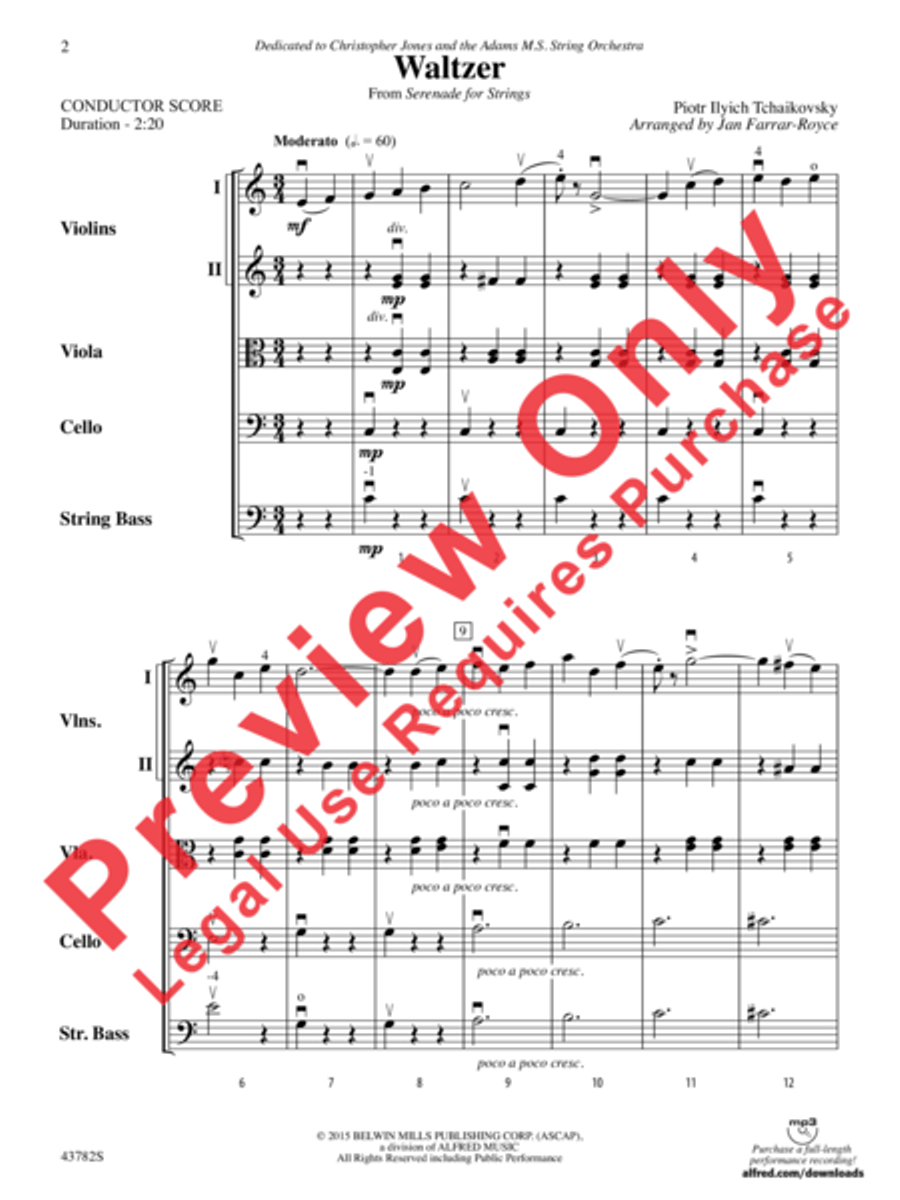 Waltzer Waltzer String Orchestra scores gallery preview page 3