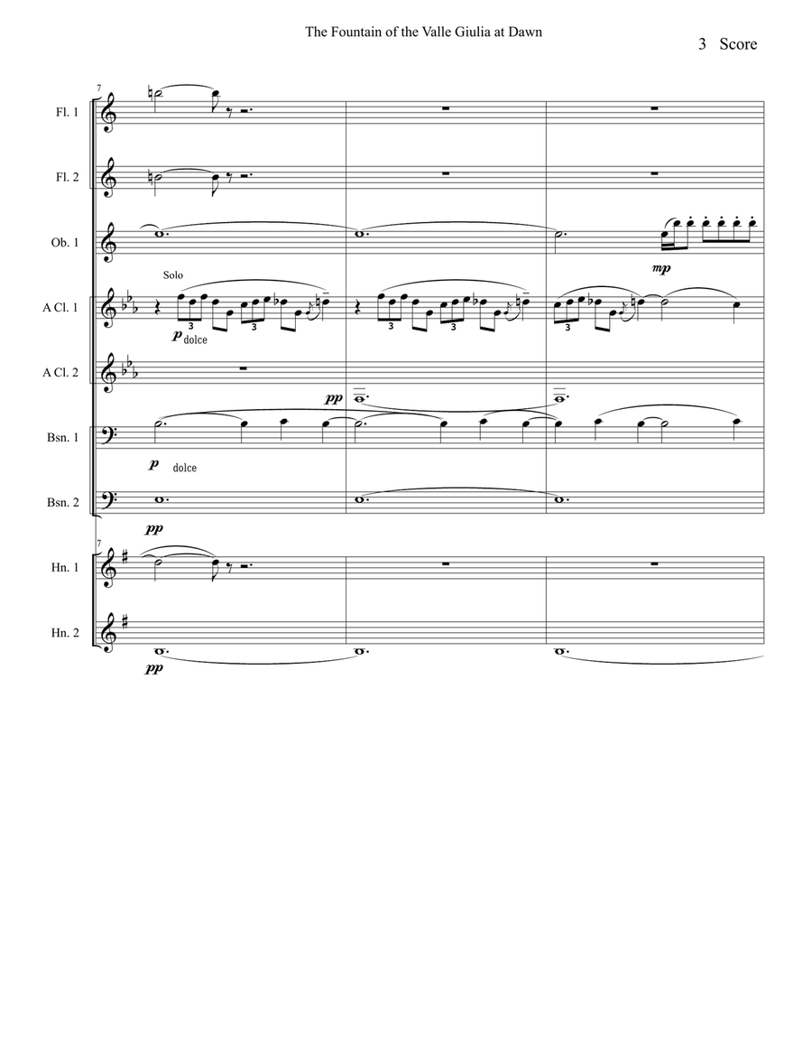 Respighi - Fountains of the Valle Giulia - set for Double Woodwind Quintet Woodwind Ensemble scores gallery preview page 4
