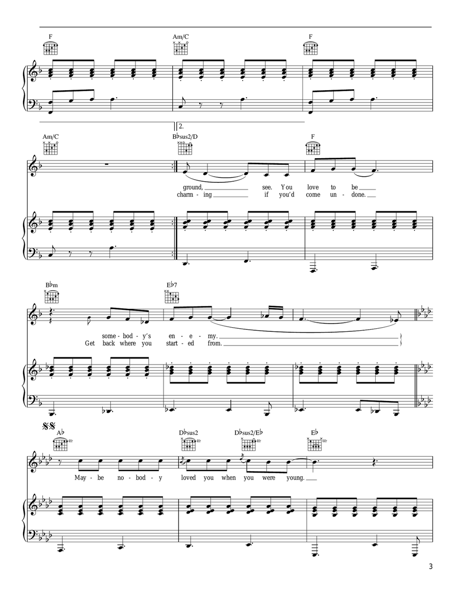 Machine Gun Machine Gun Piano, Vocal, Guitar scores gallery preview page 3