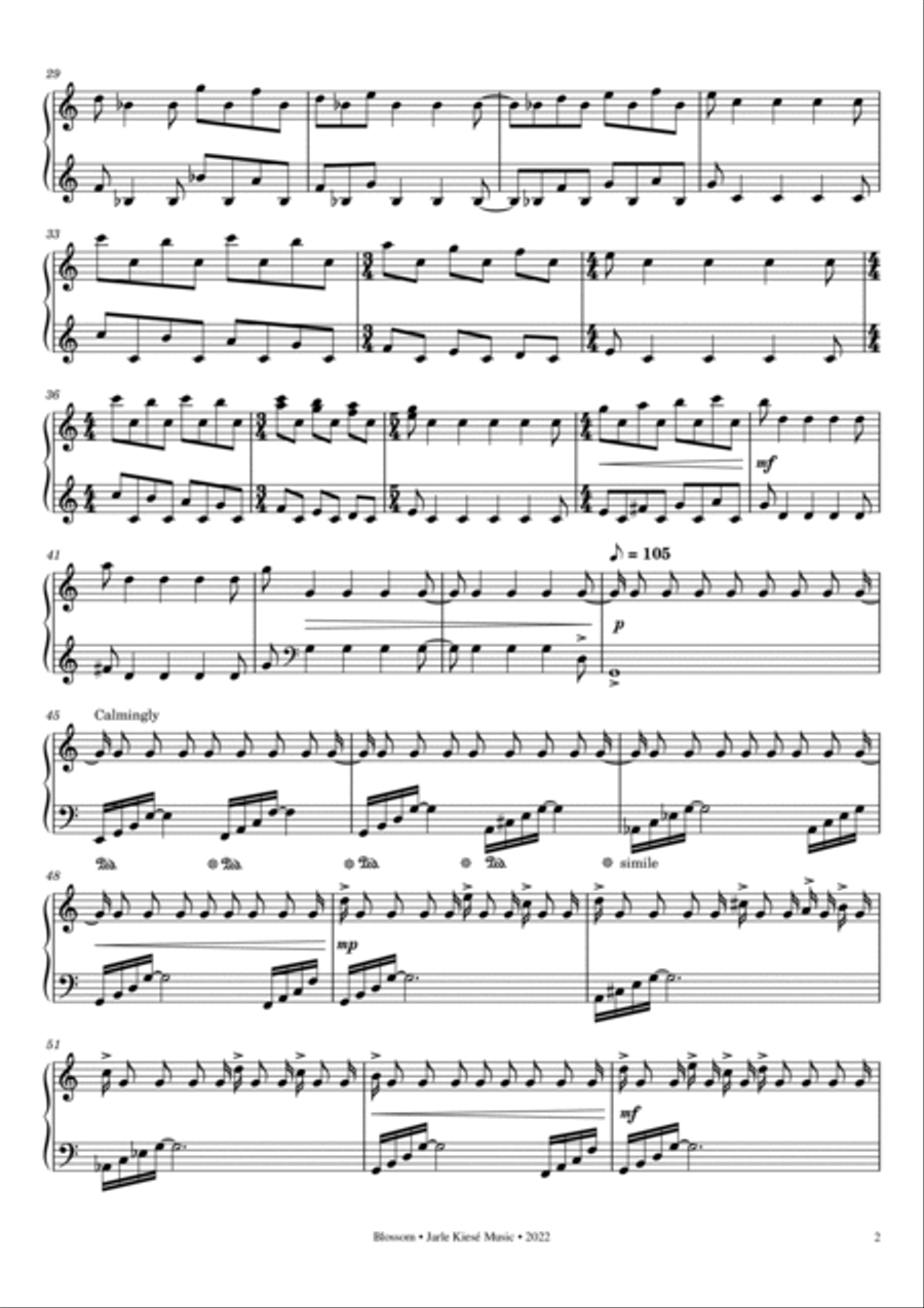 Blossom Piano Solo scores gallery preview page 2