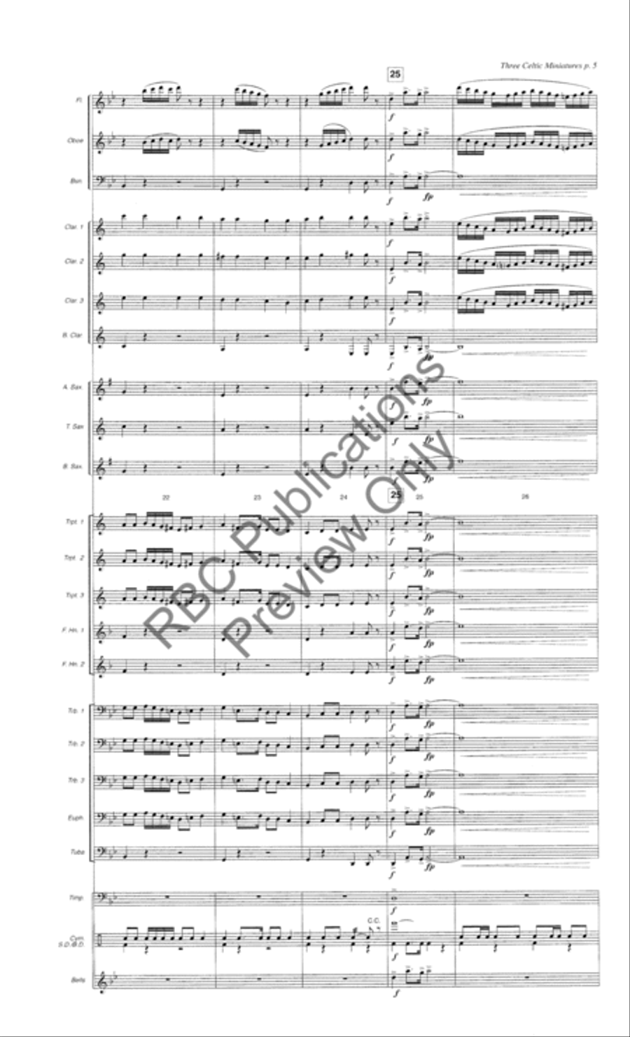 Three Celtic Miniatures (Score) Concert Band scores gallery preview page 8