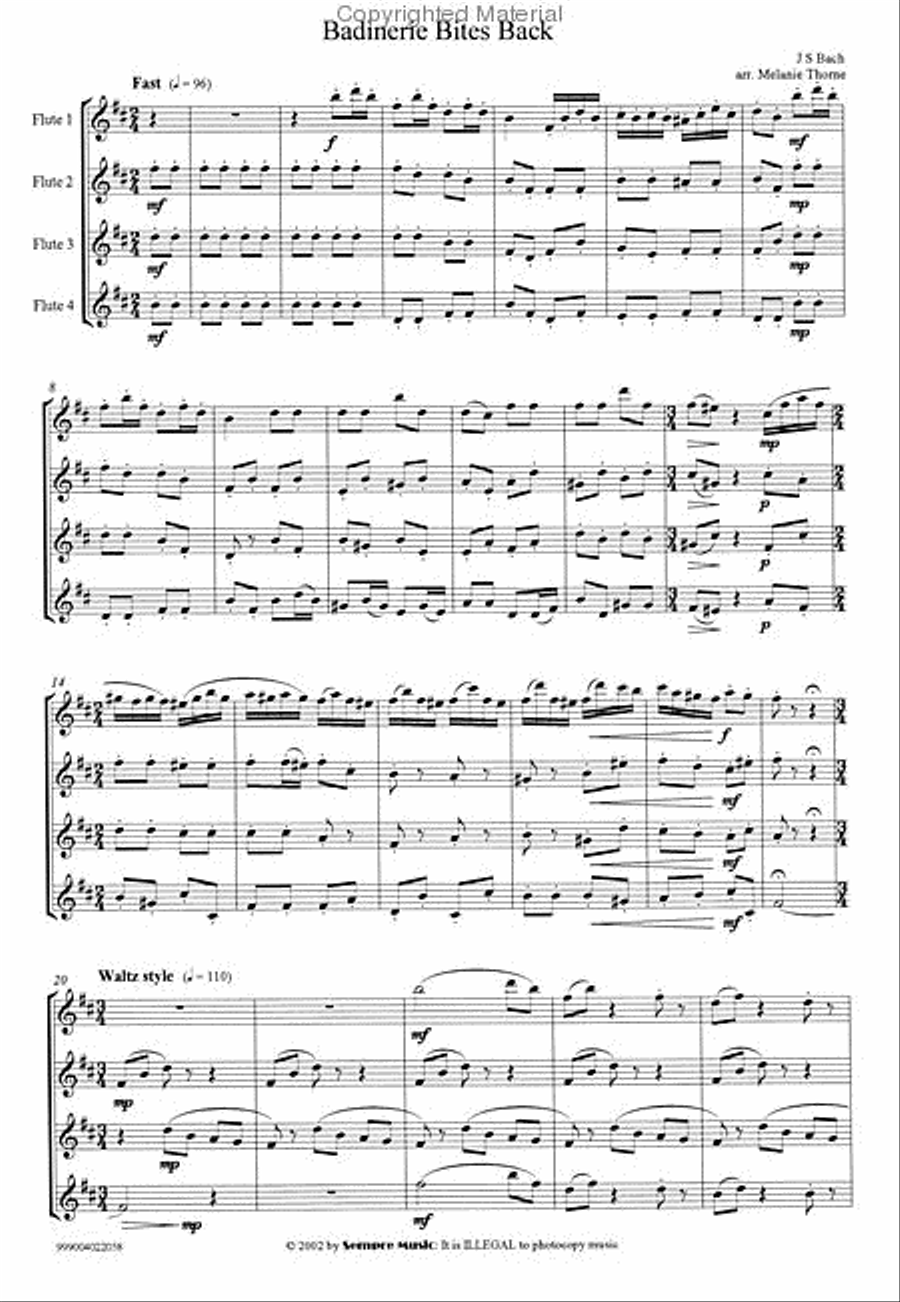 Badinerie Bites Back Flute Quartet scores gallery preview page 2