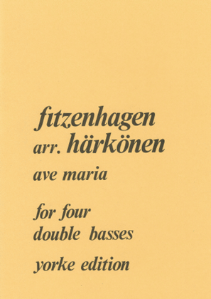 Book cover for Ave Maria (Double Bass Quartet)