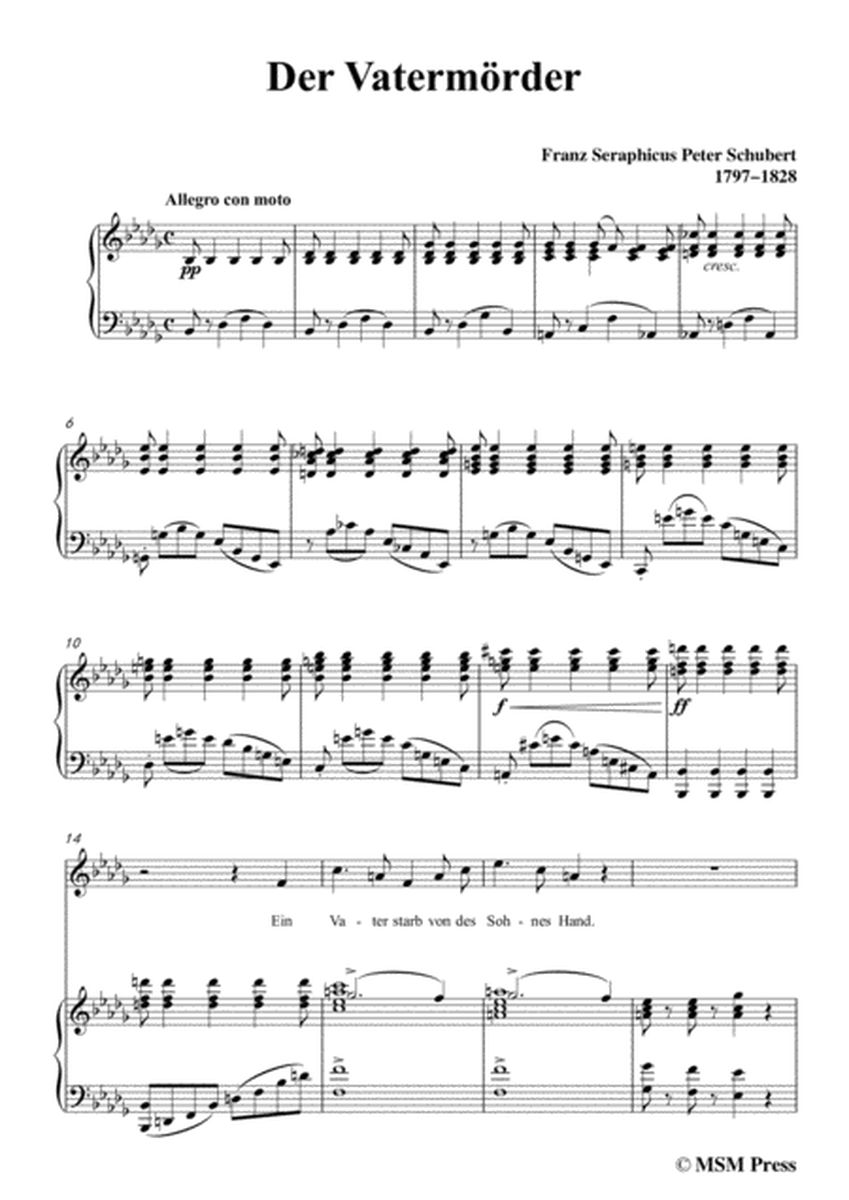 Schubert-Der Vatermörder,in b flat minor,for Voice and Piano